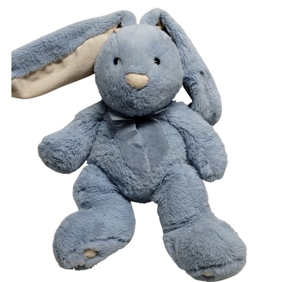 Walmart Blue Bunny Plush Stuffed Animal Toy with Bow Easter‎ Baby Kids - Picture 1 of 15